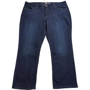 NWOT Lee Jeans Regular Fit Straight Mid Rise Womens Plus Size 20P Stretch Blue